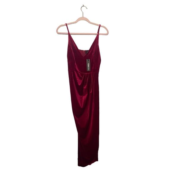 Yumi Kim x REVOLVE Felicity Velvet V-Neck Pleated Tulip Hem Formal Dress M NWT - Picture 8 of 14